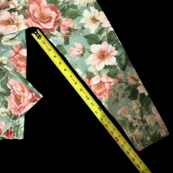 NWOT Gorgeous Pink Green Floral Print Knit Cardigan Sweater Size 3X - Picture 12 of 14